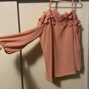 Pink spaghetti strap long sleeve blouse, Michael